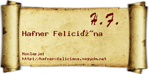 Hafner Feliciána névjegykártya